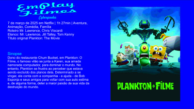 Plankton - O Filme (2025) Animação, Comédia